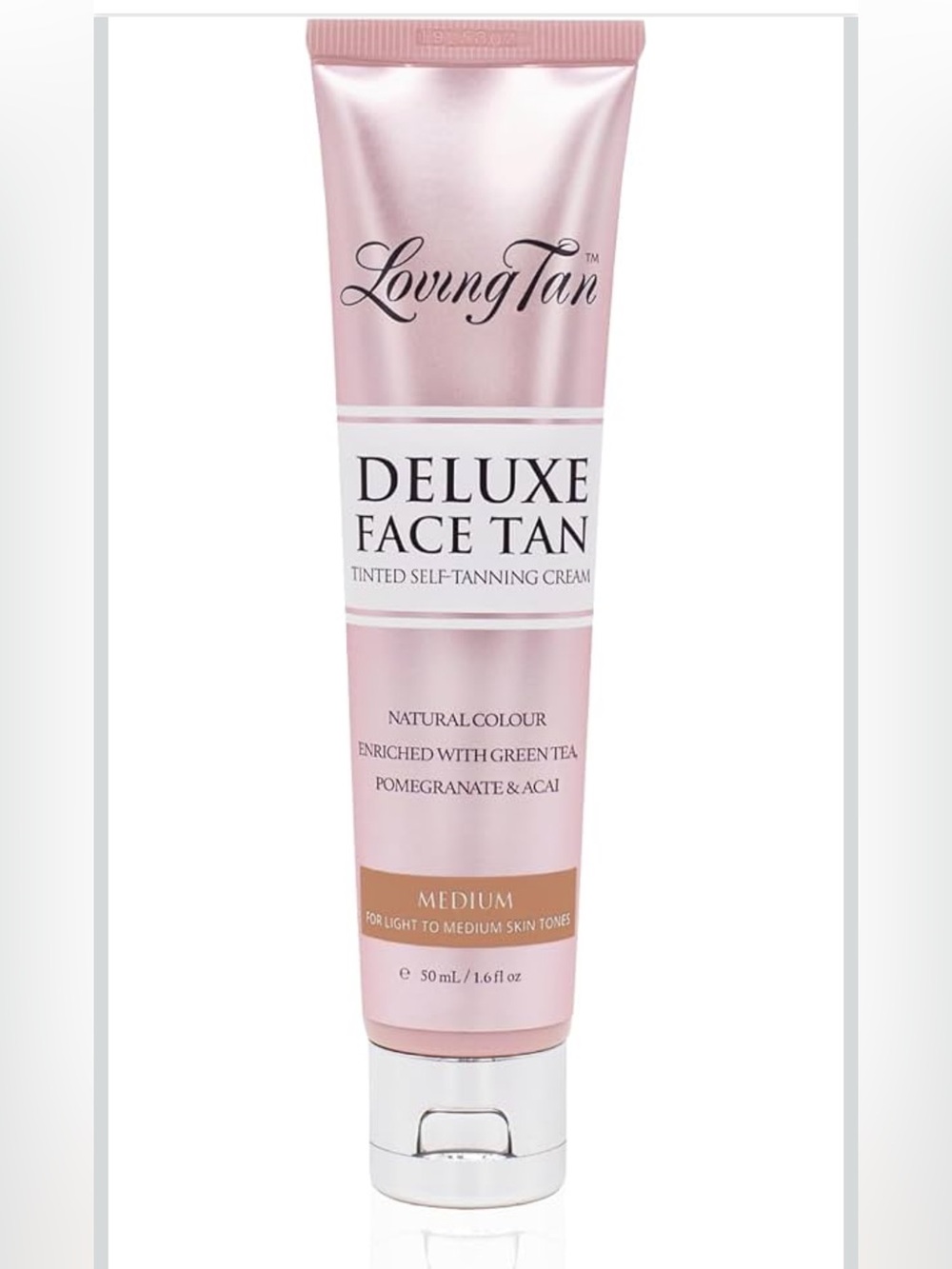 Loving Tan Deluxe Face Self Tanner, Medium - Streak Free, Natural 1.6 Fl Oz